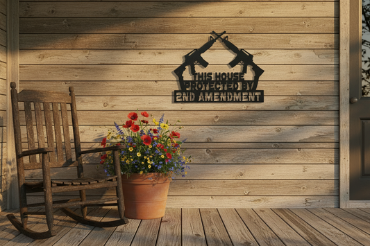 Protected by 2A - Steel Sign