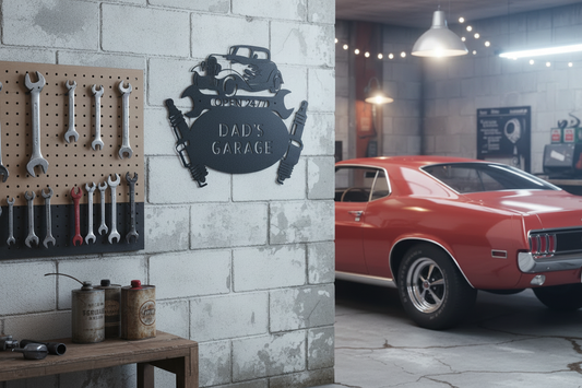 Hot Rod Mechanic Monogram - Steel Sign