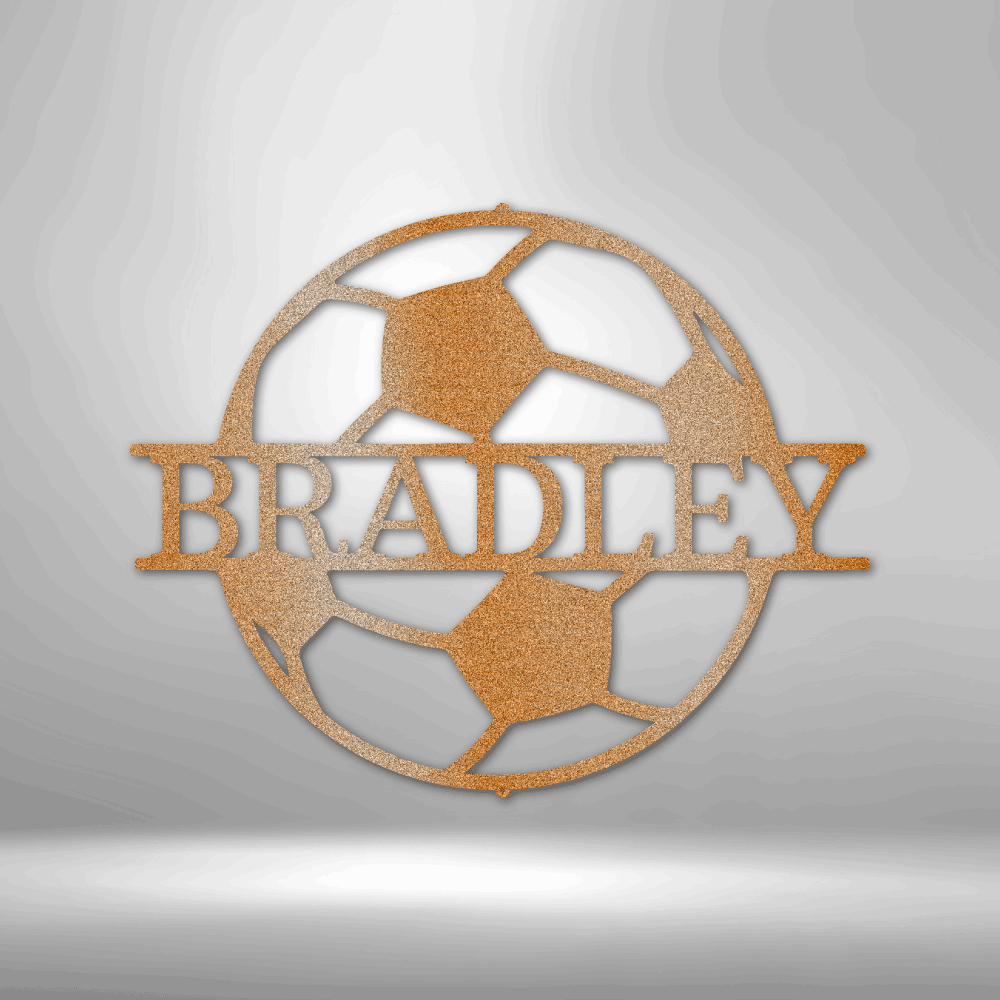 Soccer Monogram powder-coated steel wall sign